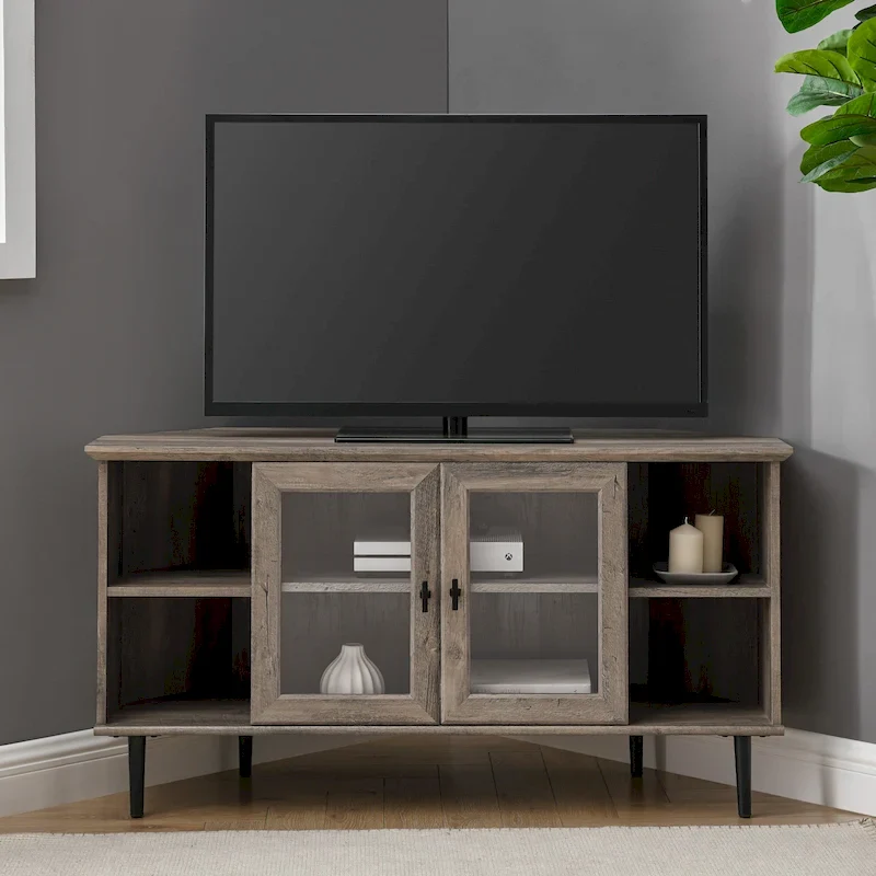 48-inch Glass Door Corner TV Stand