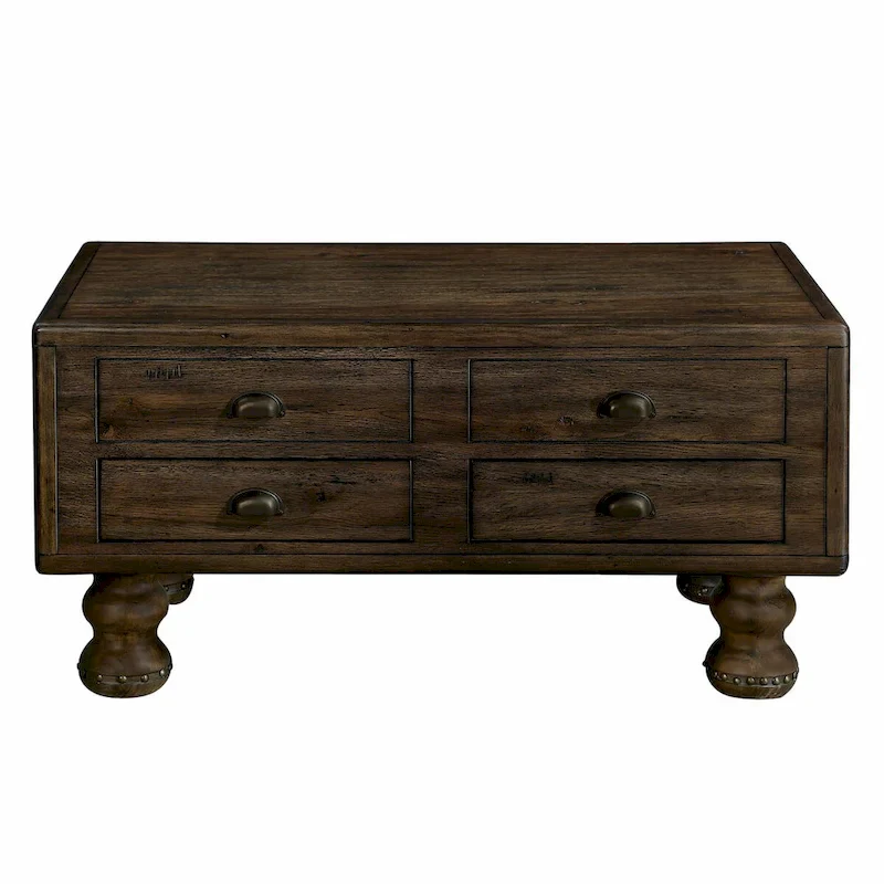 40 Solid Wood Rectangle Coffee Table with 4 Drawers