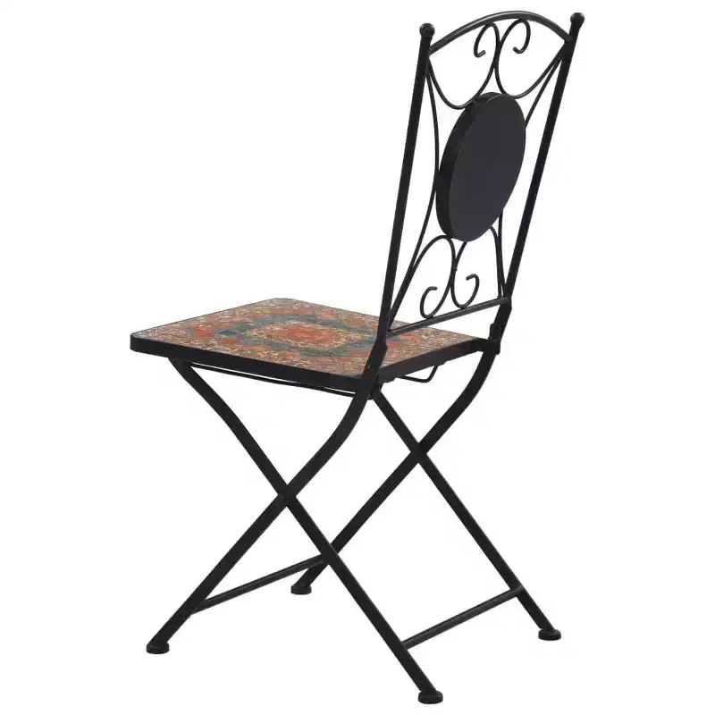vidaXL Mosaic Bistro Set Terracotta Powder-coated iron, ceramic tile