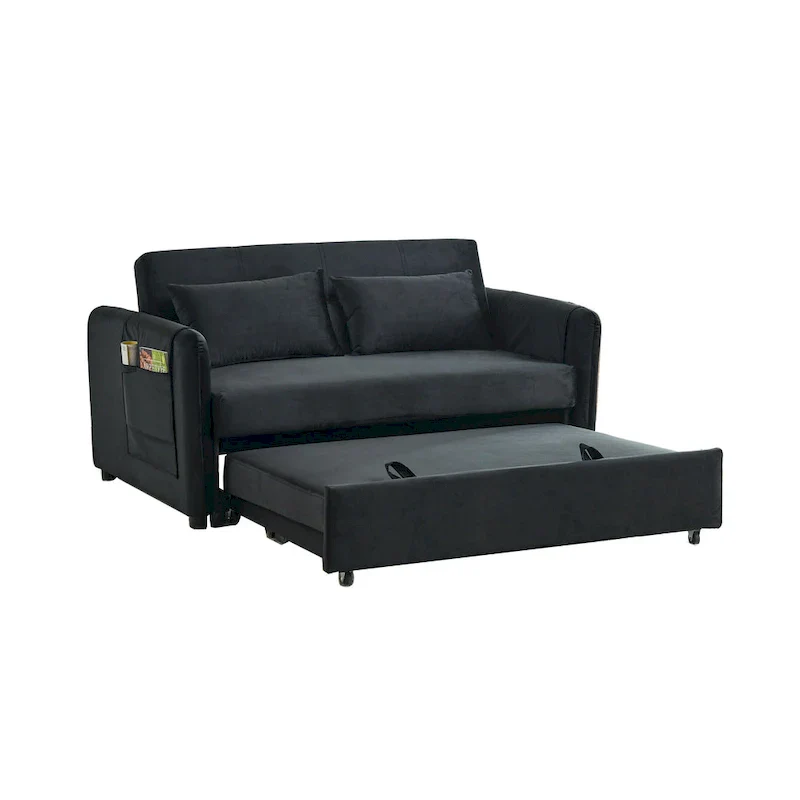 3-in-1 Versatile Velvet Double Sofa with Pullout Bed