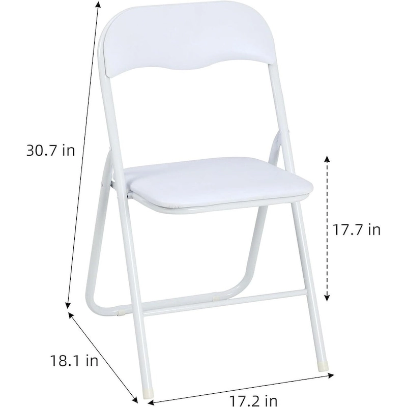 4 Folding Chairs with Cushion, with Non-Slip Feet Pads