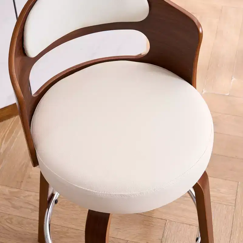 FERPIT 30 Faux Leather Swivel Counter Bar Stools with Bentwood Legs Set of 2