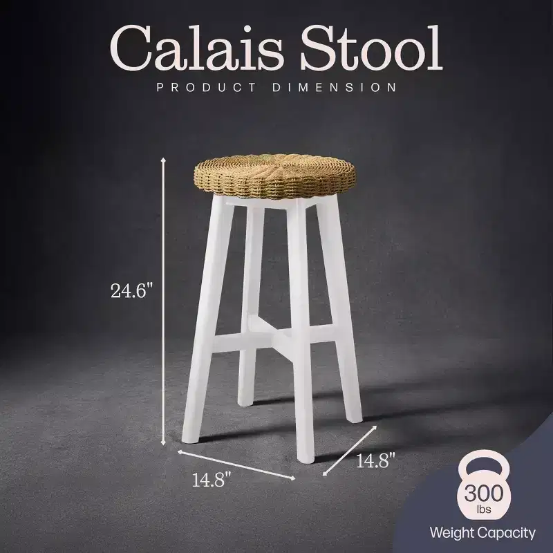 Alaterre Furniture Set of 2 Barstools, White