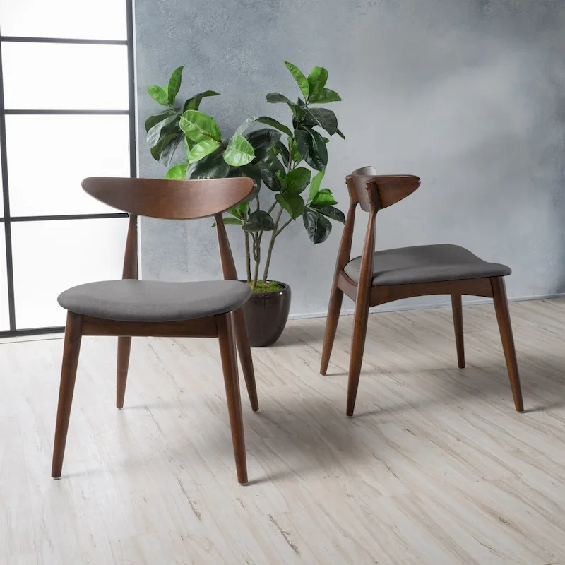 Mid-Century Style Fabric Dining Chair, Set of 2