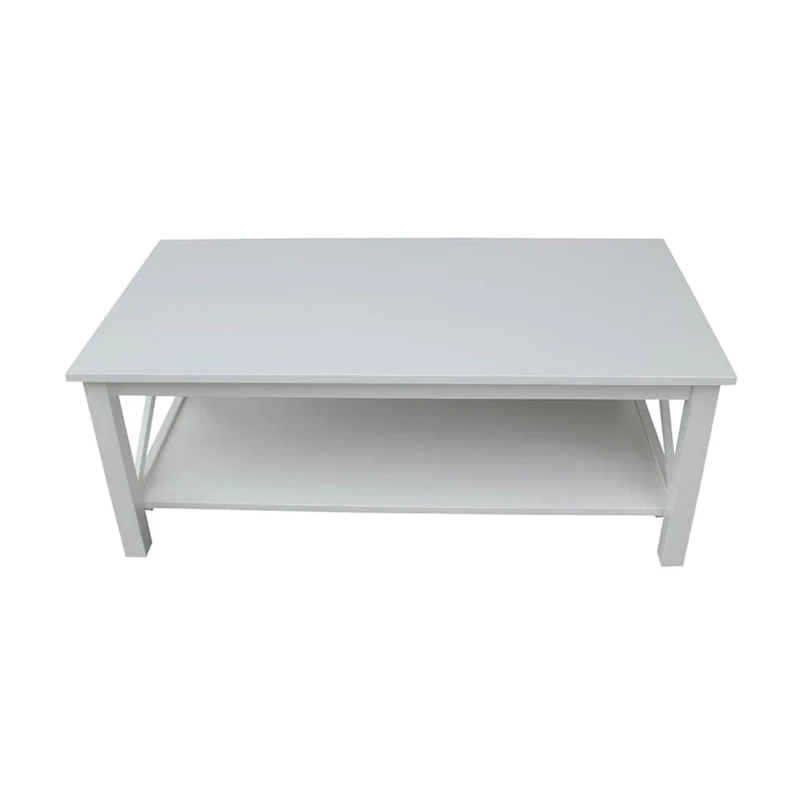 Solid Hardwood Coffee Table - Unfinished, White, Washed Gray Taupe, Espresso - Multi-Person Use