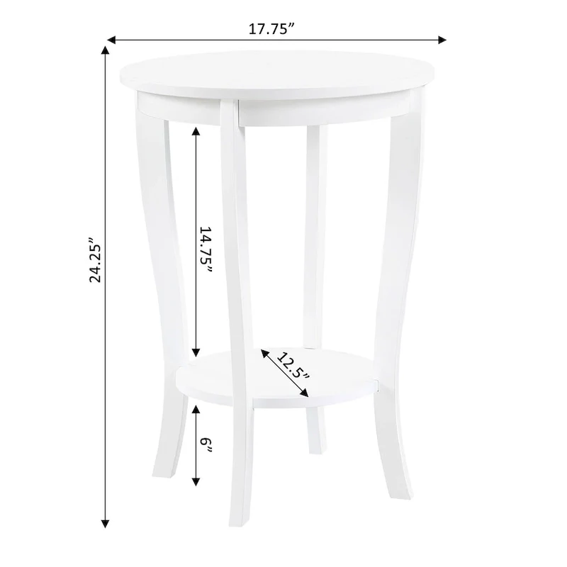 Round End Table with Shelf - Classic Design