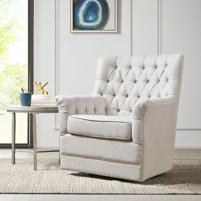 Tufted Swivel Glider Chair - Single Seat