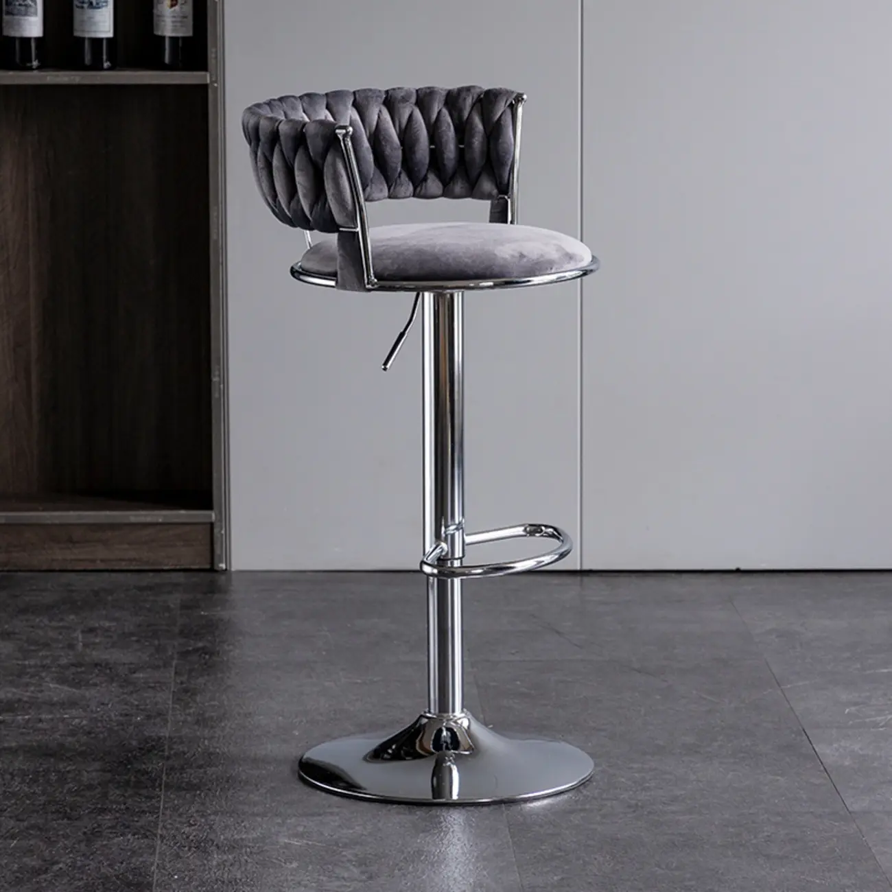 Modern Velvet Swivel Adjustable Bar Stools