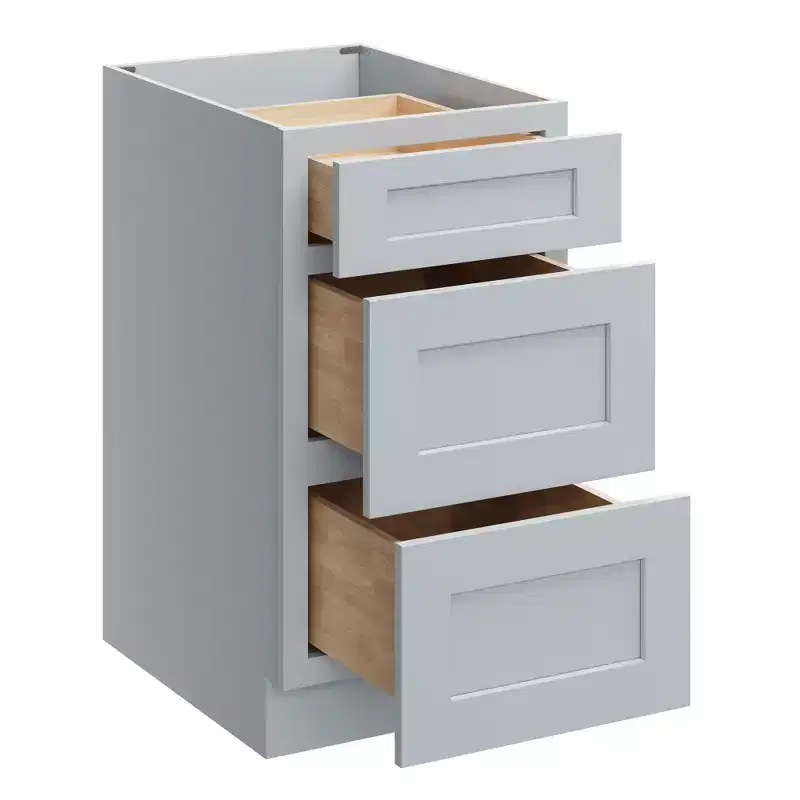 CASAINC 18 in. W x 24 in. D x 34.5 in. H Base Kitchen Cabinet with 3 Soft-Close Drawers  RTA Plywood Cabinets