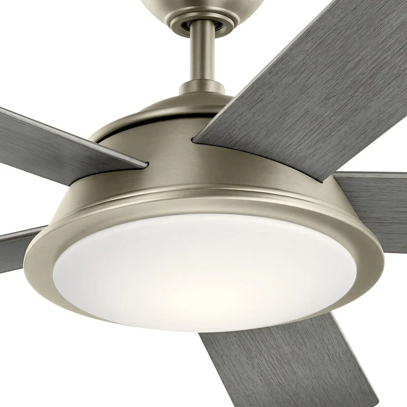 Kichler Verdi 56 Inch LED Ceiling Fan Brushed Nickel with Silver and Driftwood Blades