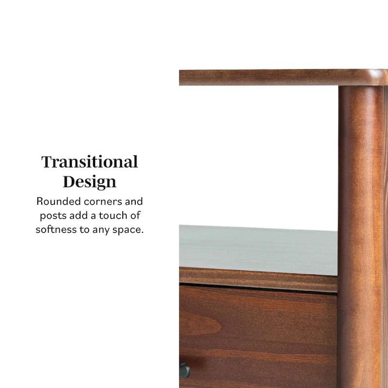 Middlebrook Designs Mid-Century Modern Solid Wood Spindle Nightstand