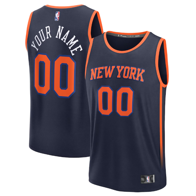 New York Knicks Fanatics Fast Break Custom Jersey - Statement Edition - Black