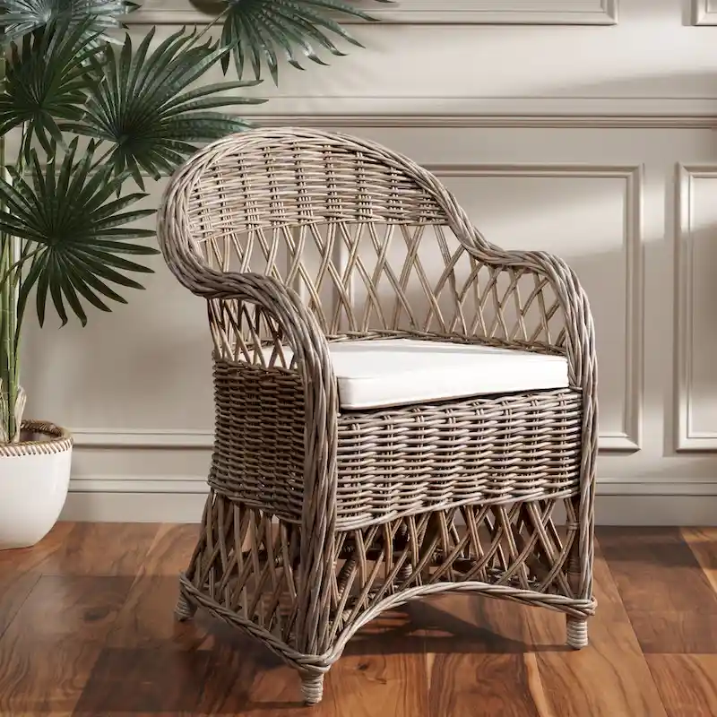 Spyrini Natural Kubu Rattan Club Chair – Open Weave, Indoor/Sunroom (26