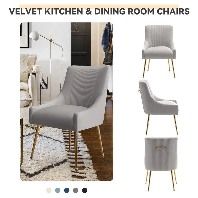 Upholstered Accent Chair Set of 2 with Rear Handle