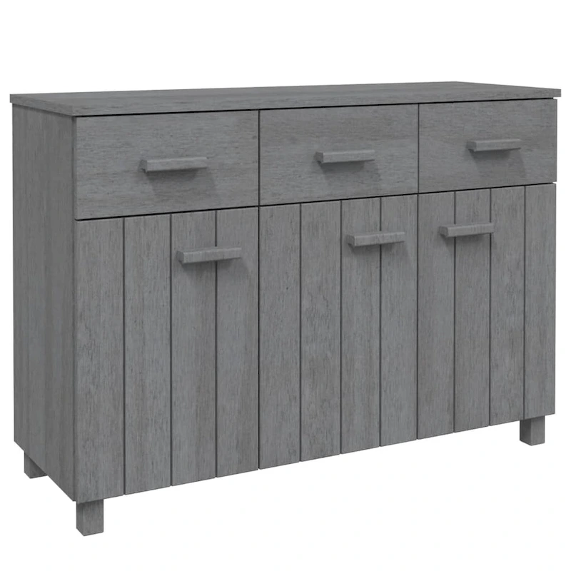 vidaXL Sideboard Bar Buffet Console Cabinet with Drawers HAMAR Solid Wood Pine - 44.5  x 15.7  x 31.5