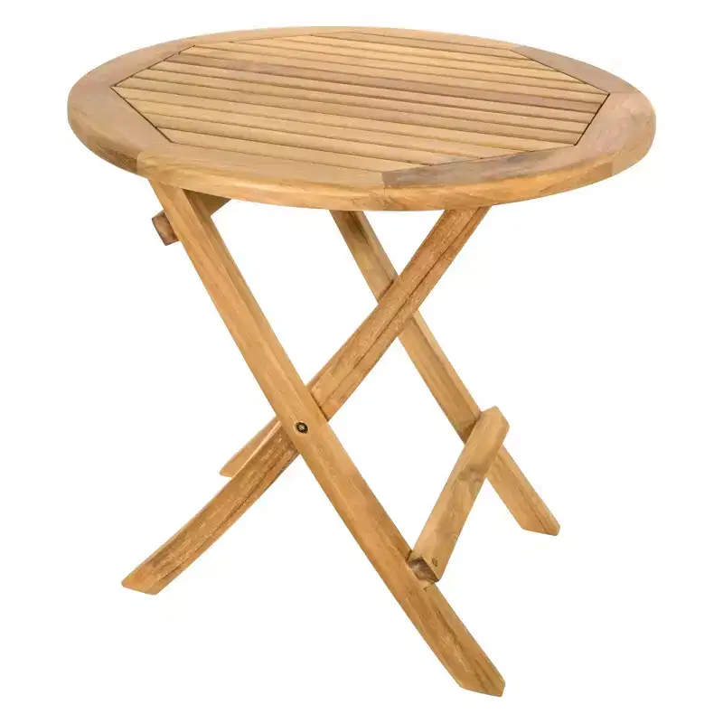 Nordic Teak 20 Natural Outdoor Round Folding Side Table