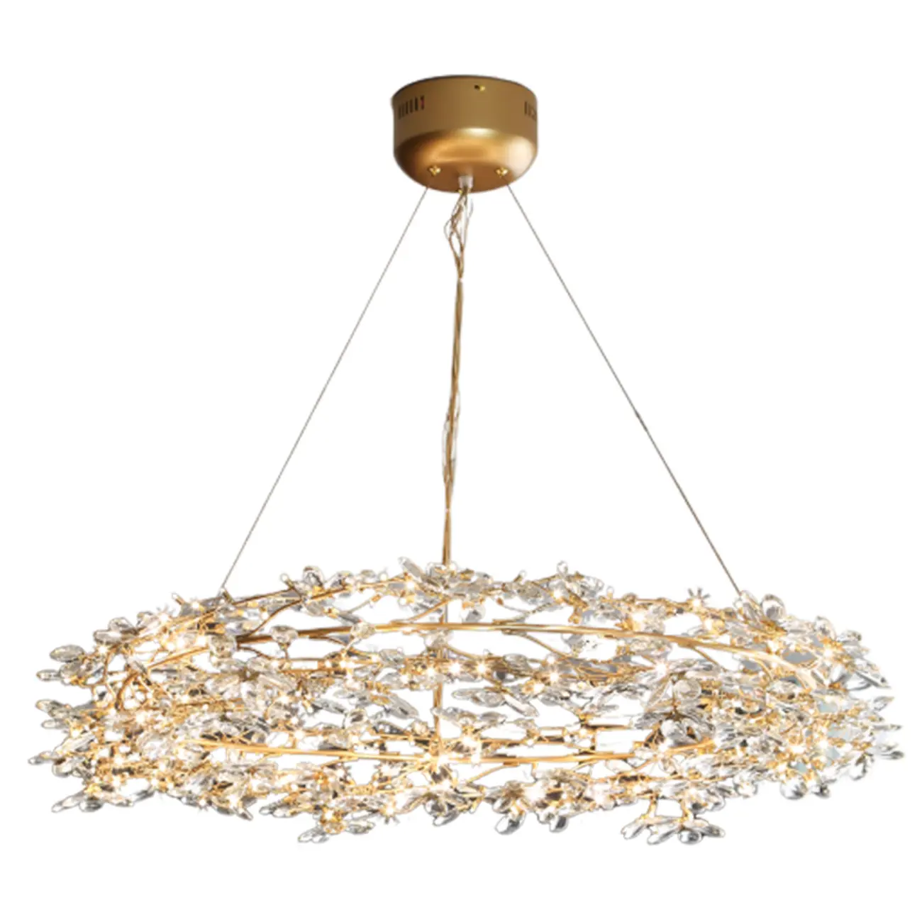 Modern Crystal Branch Chandelier with Adjustable Length