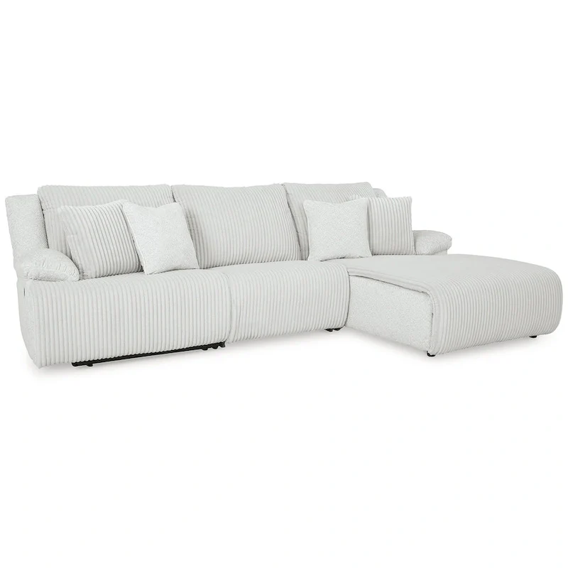 Corduroy Reclining Sectional Sofa with Chaise - 3-Piece Set