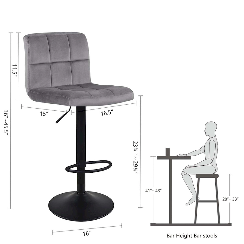 Swivel Adjustable Height with Armless Bar Stools
