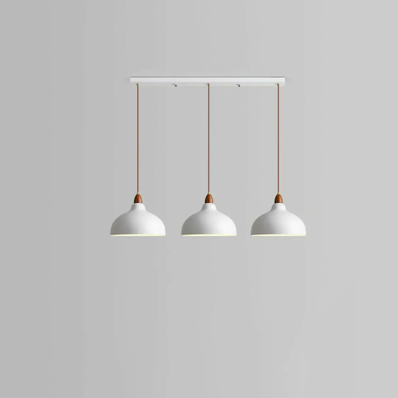 Modern White Metal Bowl Adjustable Kitchen Pendant Light