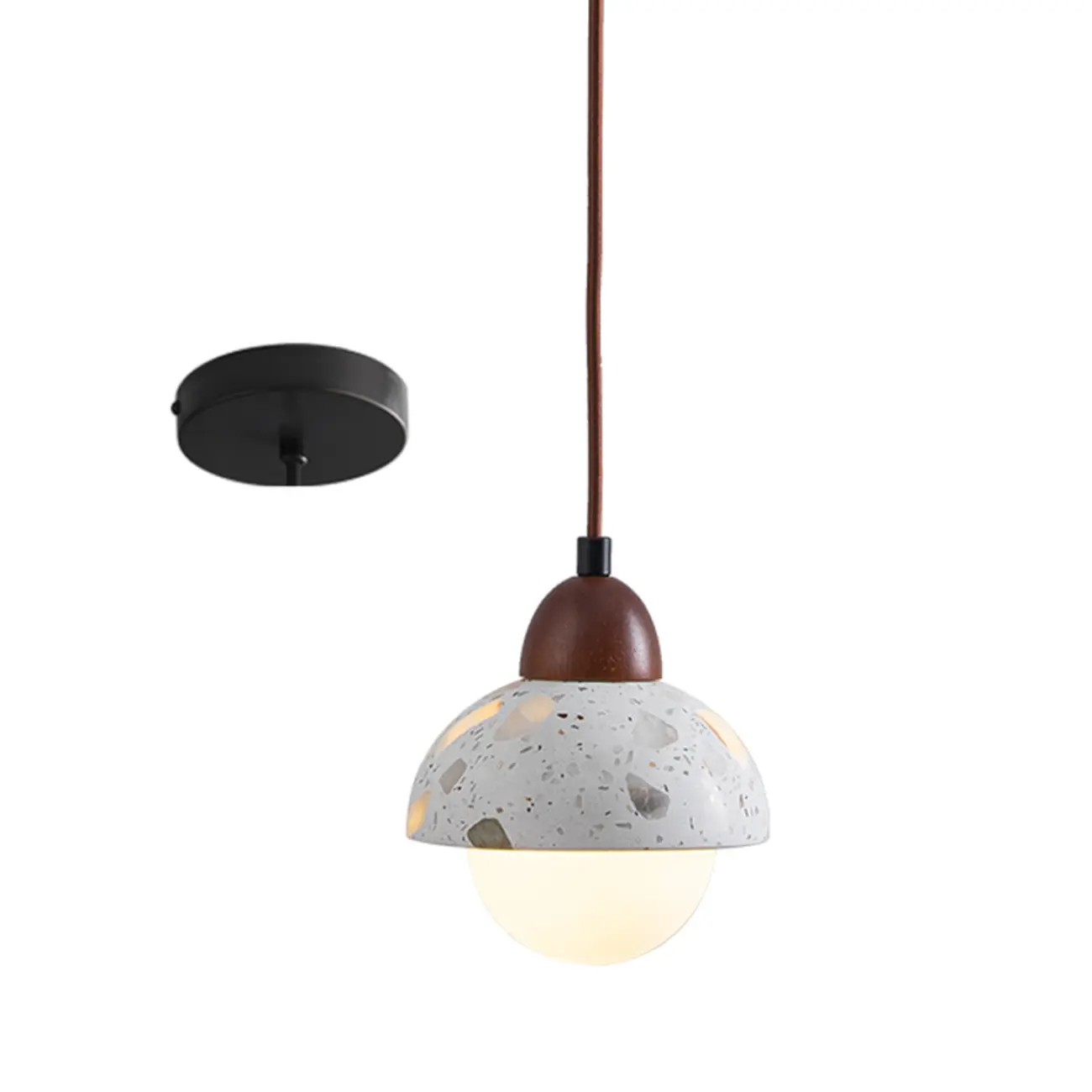 Modern Terrazzo Cylinder Brass Pendant Light