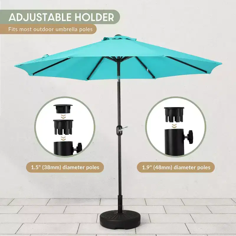 WestinTrends 20 Fillable Round Umbrella Base Stand Heavy Duty with Adjustable knob and Pole Holder
