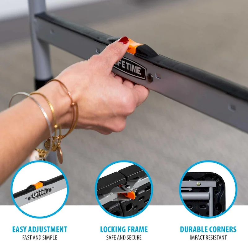 Lifetime 4-Foot Fold-In-Half Adjustable Table, Black (Light Commercial)