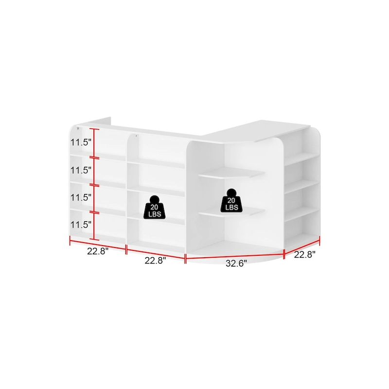 White Welcome Desk with Side Drawer and Cabinet - Reception Solution