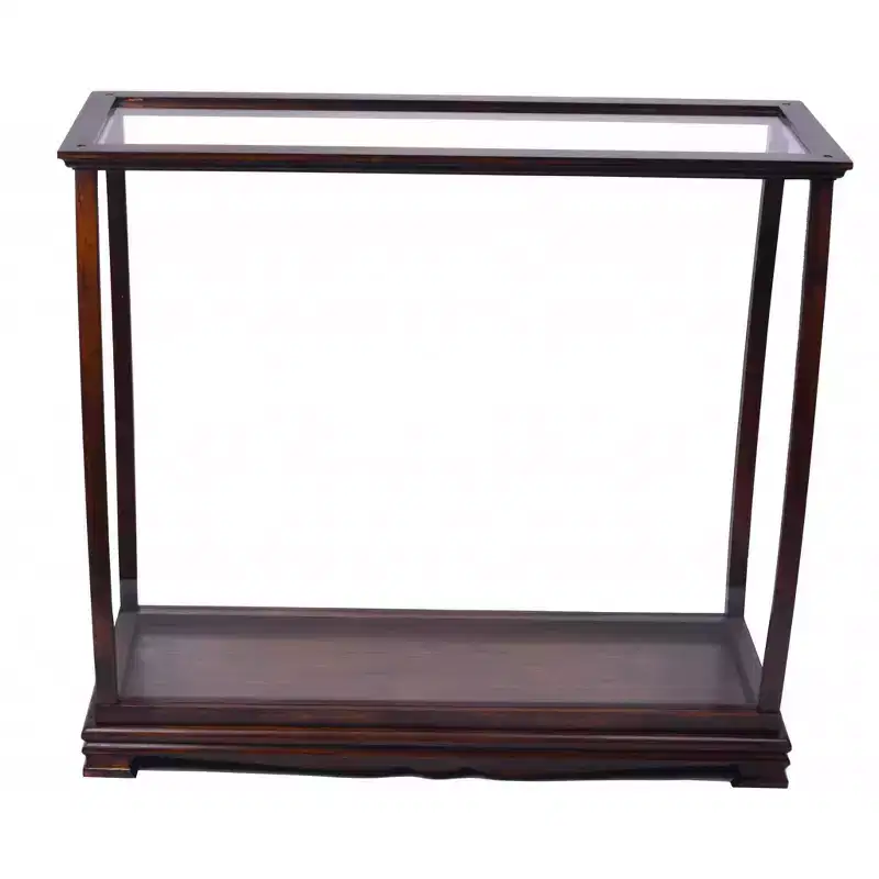 HomeRoots 13 Dark Brown And Clear Glass Standard Display Stand