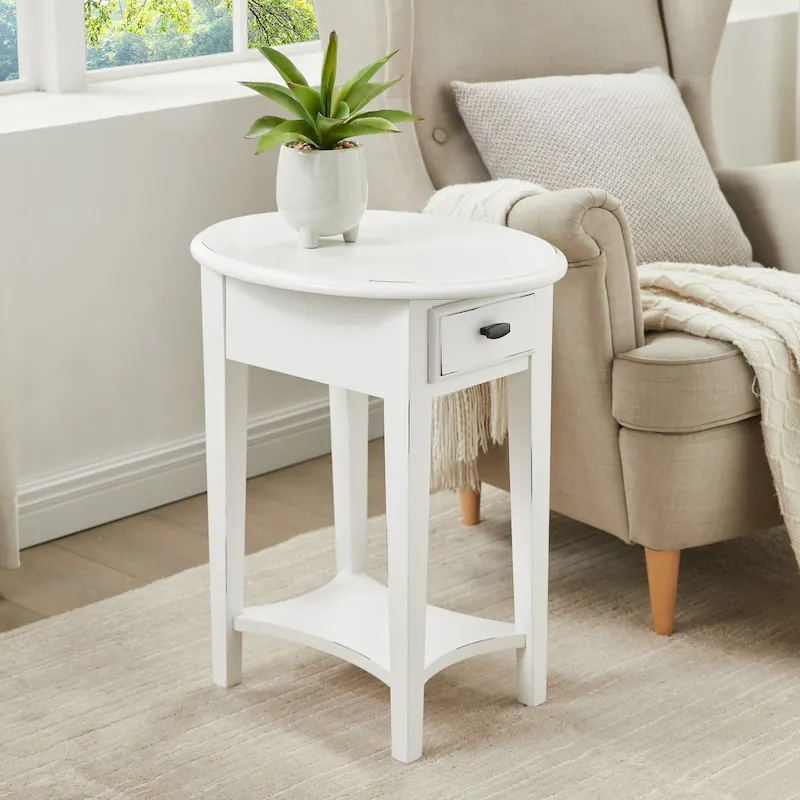 Hardwood Oval Side Table