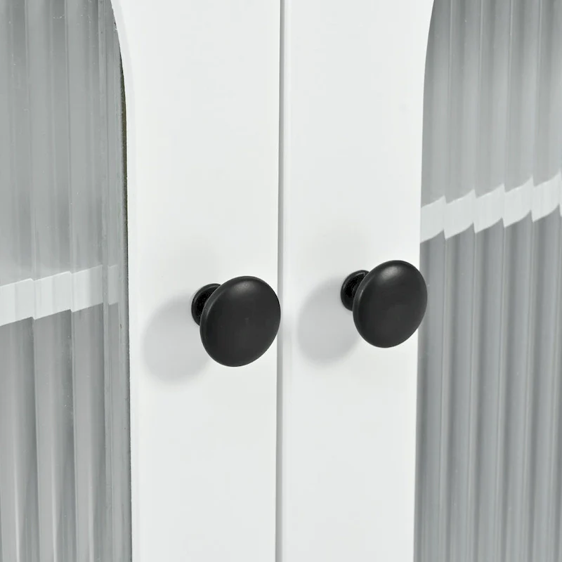 Kitchen Island With Extended Table and LED Lights