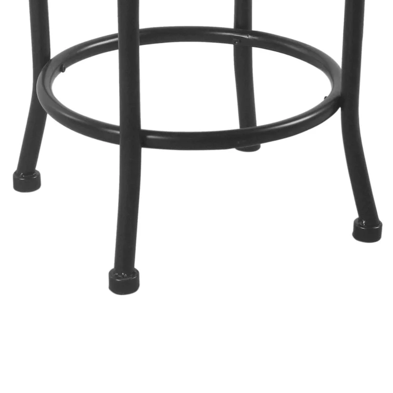 Metal Counter Stool with Swivelling Fabric Padded Seat, Gray and Black