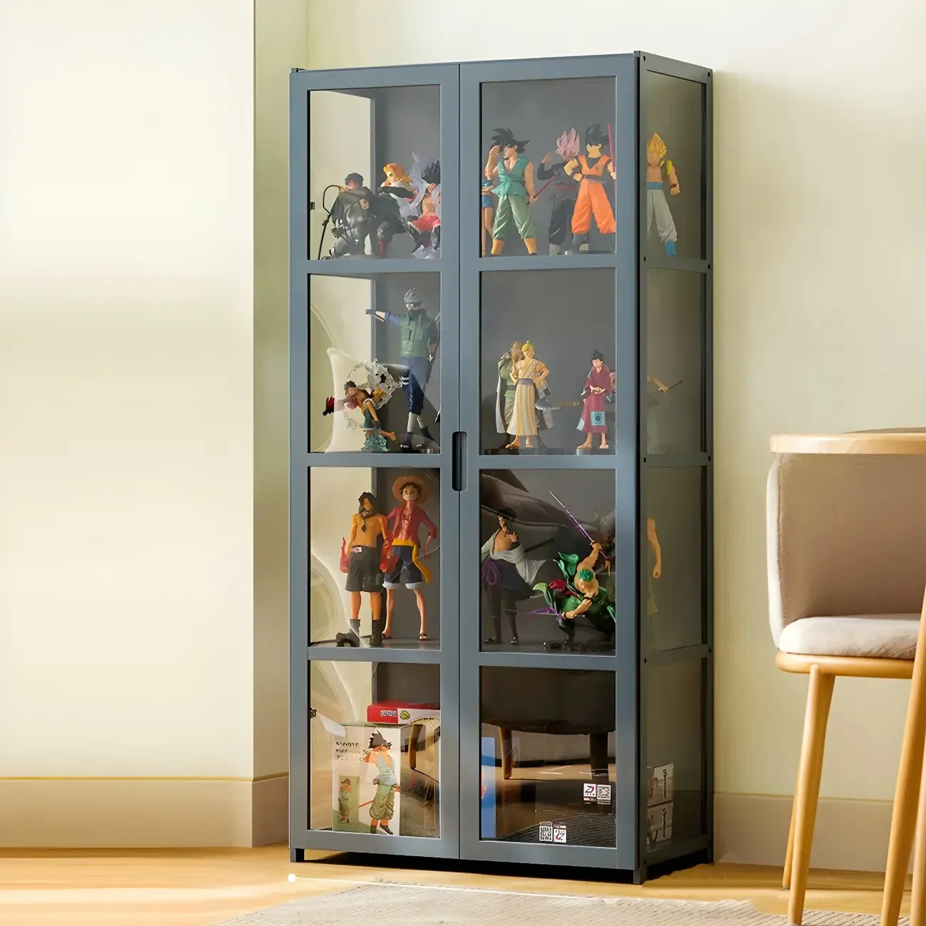 Modern Natural Bamboo Acrylic Standard  Display Cabinet
