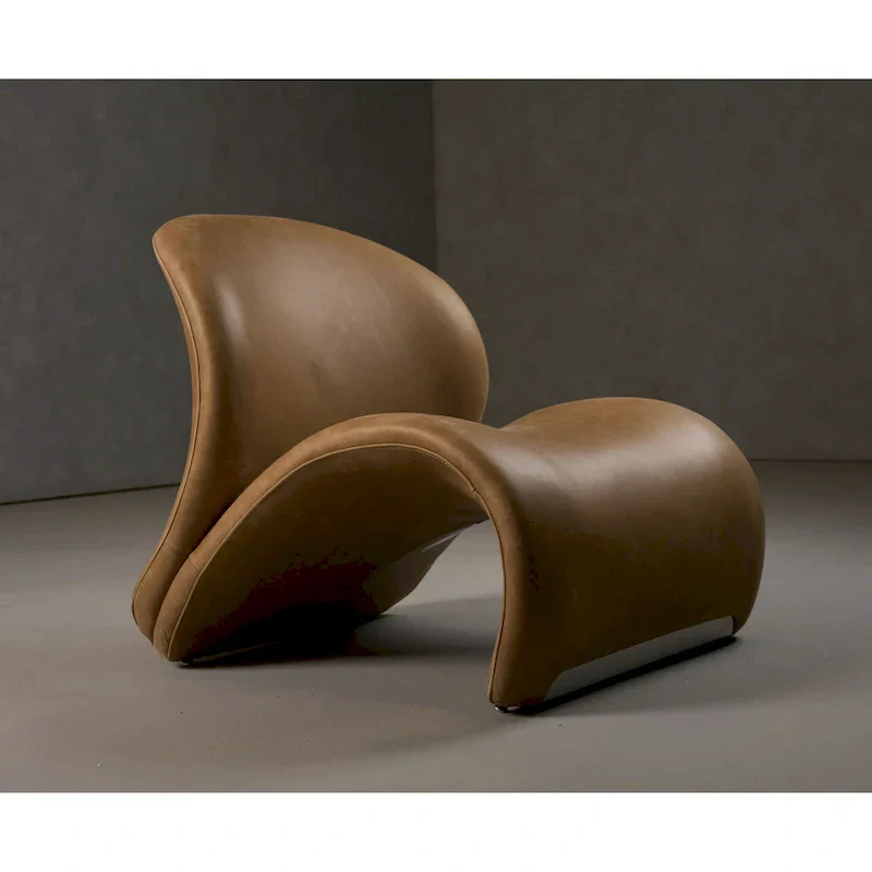 Modrest Donovan Modern Brown Leather Accent Chair