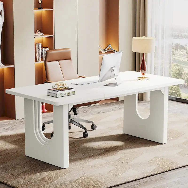 Modern Office Executive Desk, 70.9  Large Computer Desk Conference Table for Meeting