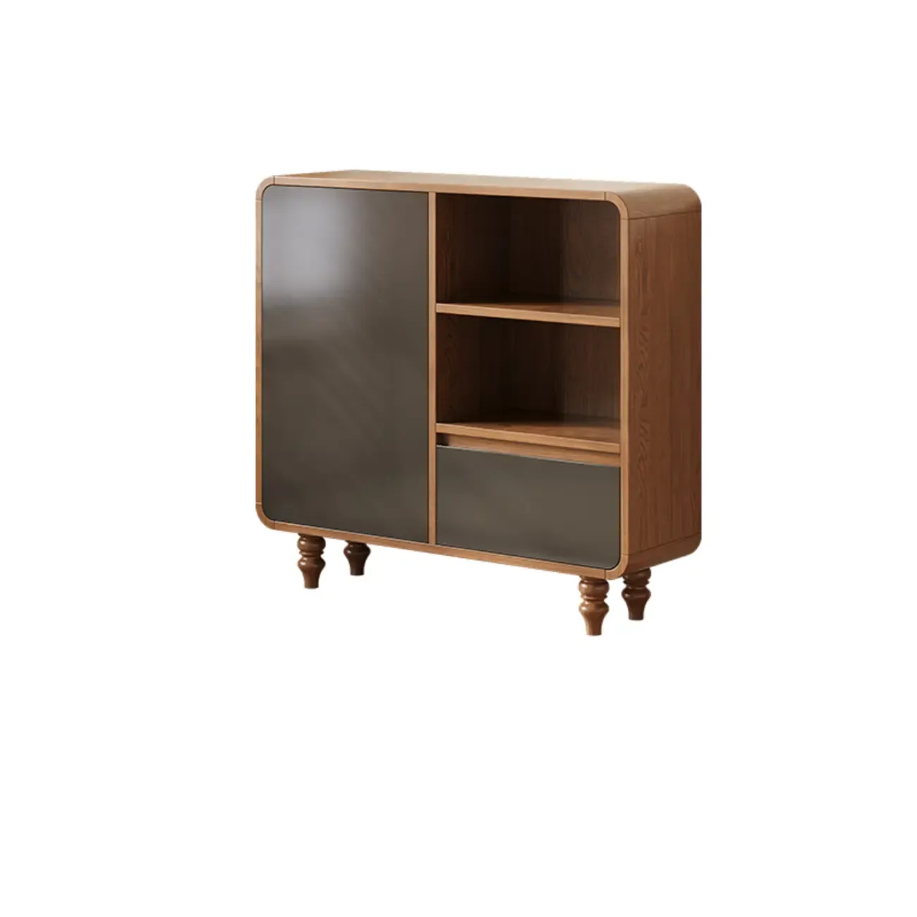 Mid-Century Modern Wooden Vertical Display Bookcase