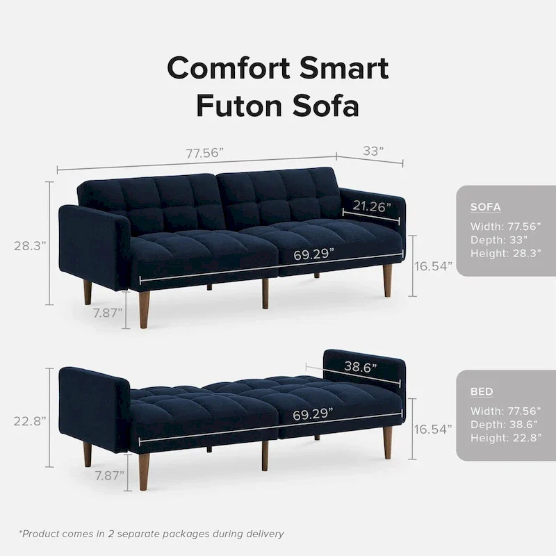 Mopio Aaron Futon Convertible Sofa Sleeper Futon
