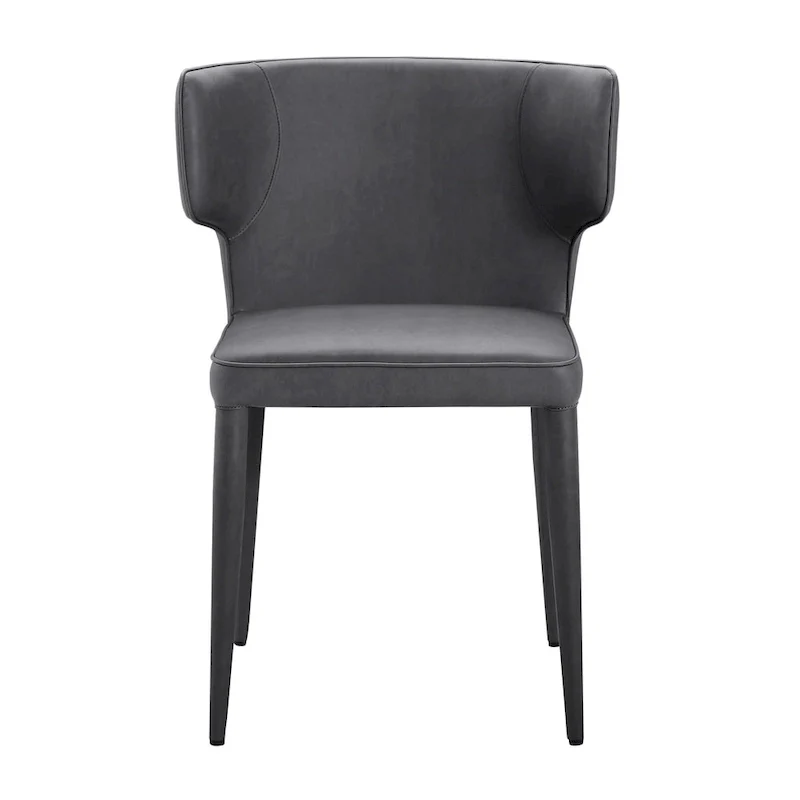 Extended Wingback Modern Leather Dining Chair