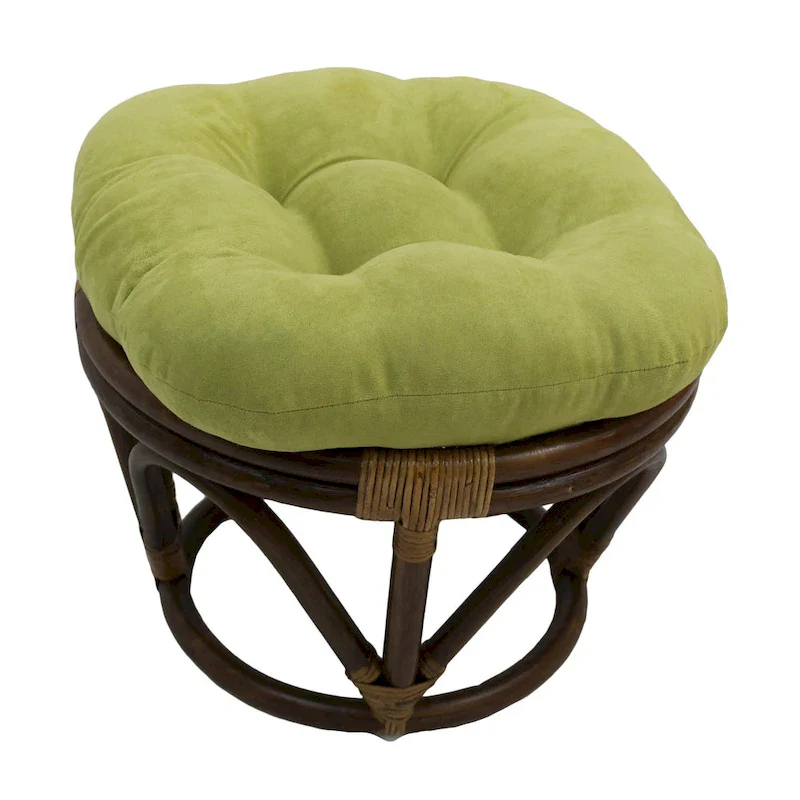 Bali 18-inch Footstool with Microsuede Cushion
