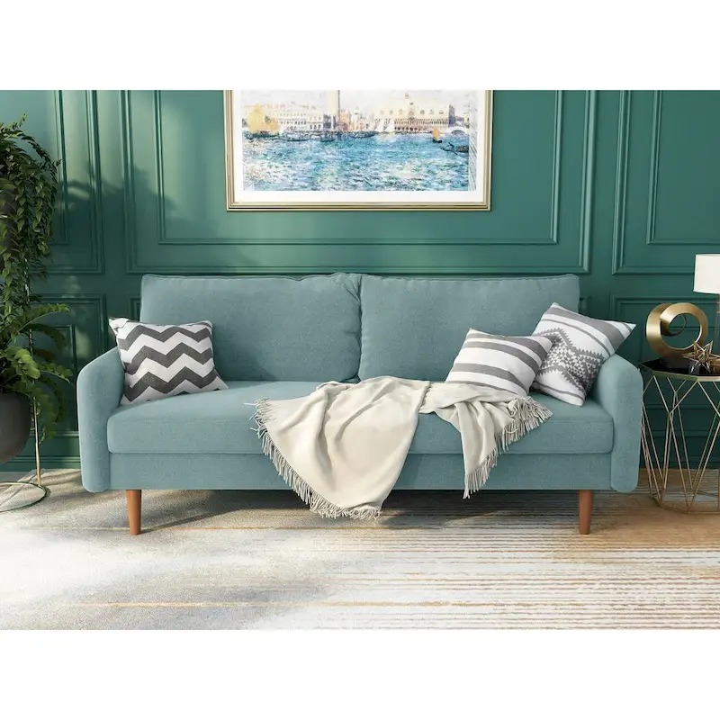 Velvet Square Arm Sofa - Multiple Colors, Contemporary Design, Seats 2-3