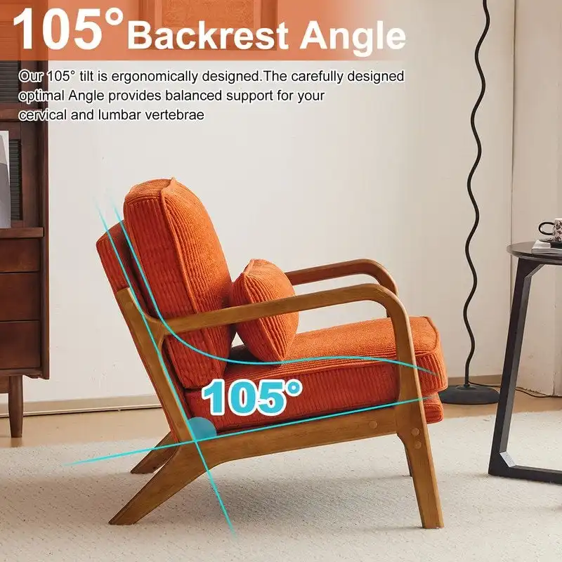 Upholstered Linen Blend Accent Chair