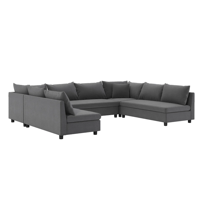 Modular Sectional Sofa, Reversible U Shaped Chenille Couch Set