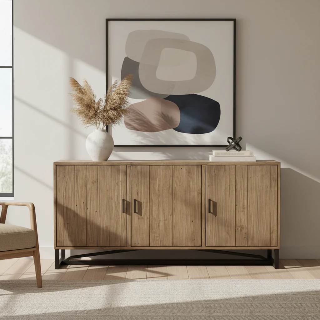 Reclaimed Pine 3-Door Sideboard - Rustic Style