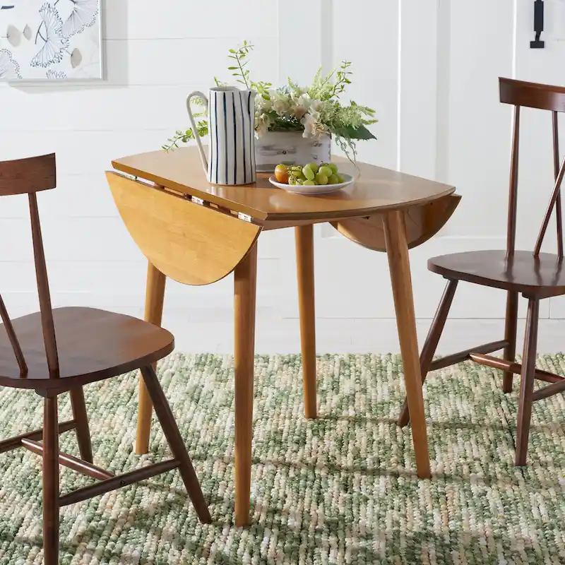 Folding Round Dining Table - Space-Saving Design (Black/Light Oak/Light Grey/Walnut)