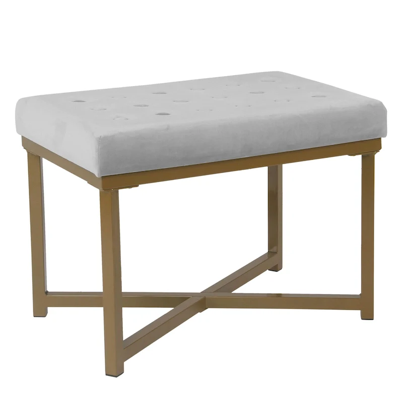 Velvet Tufted Ottoman - Plush Footrest & Accent Seat for Living Room