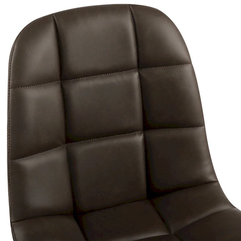 Faux Leather Dining Chairs Upholstered Side Chairs with Metal Legs Set of 2