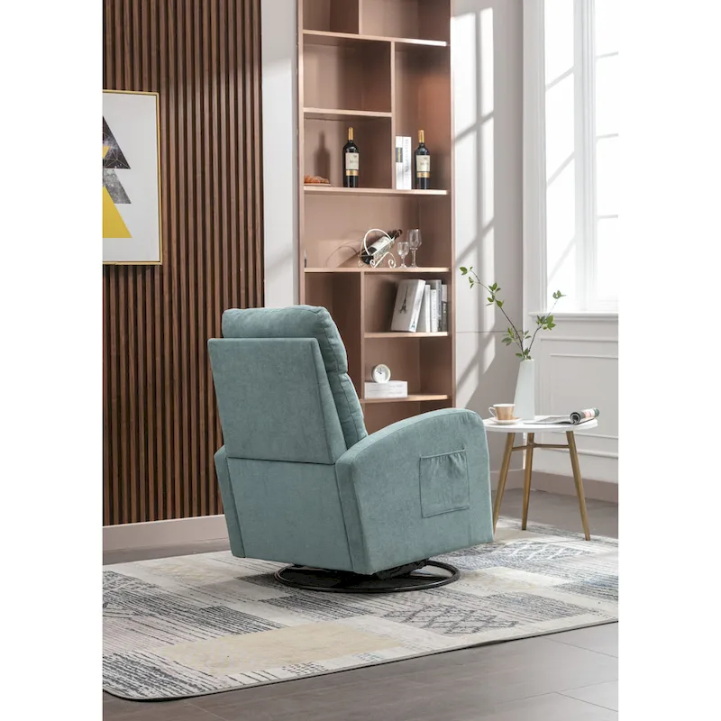 Upholstered Swivel Glider Rocking Chair with 360° Rotation