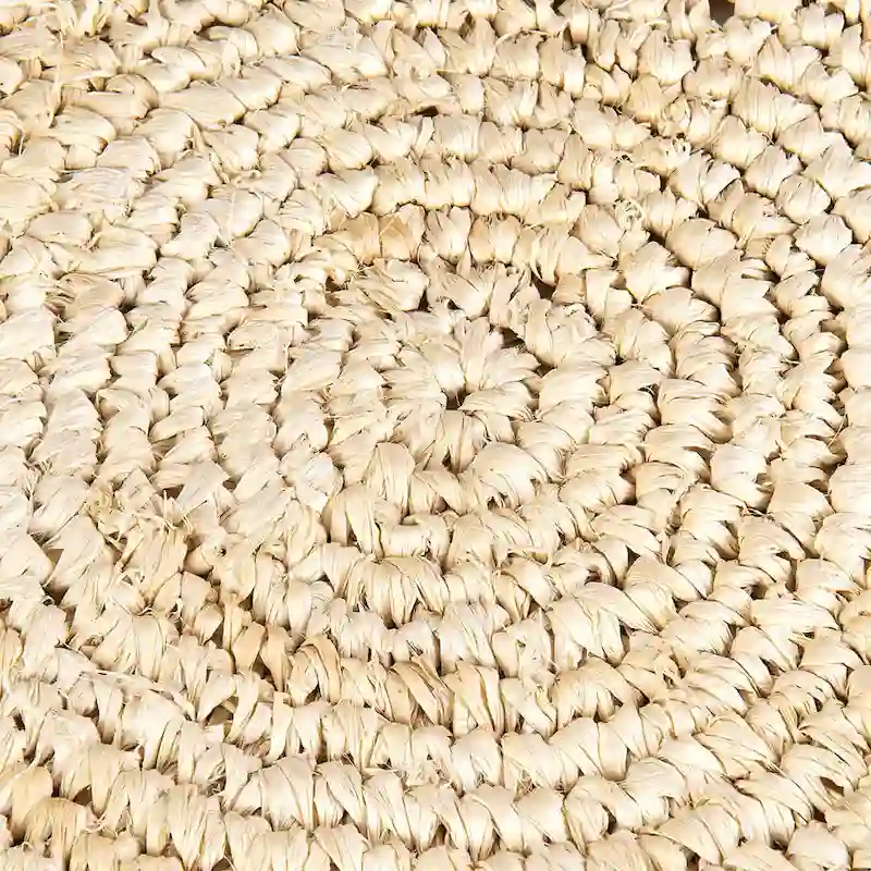 Handwoven Natural Raffia Ottoman Accent Table by East at Main