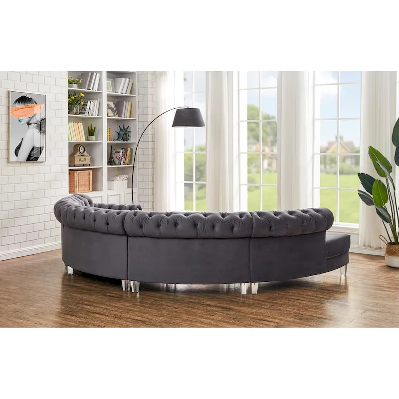 138.6 Velvet curved sofa Symmetrical Modular Sectional