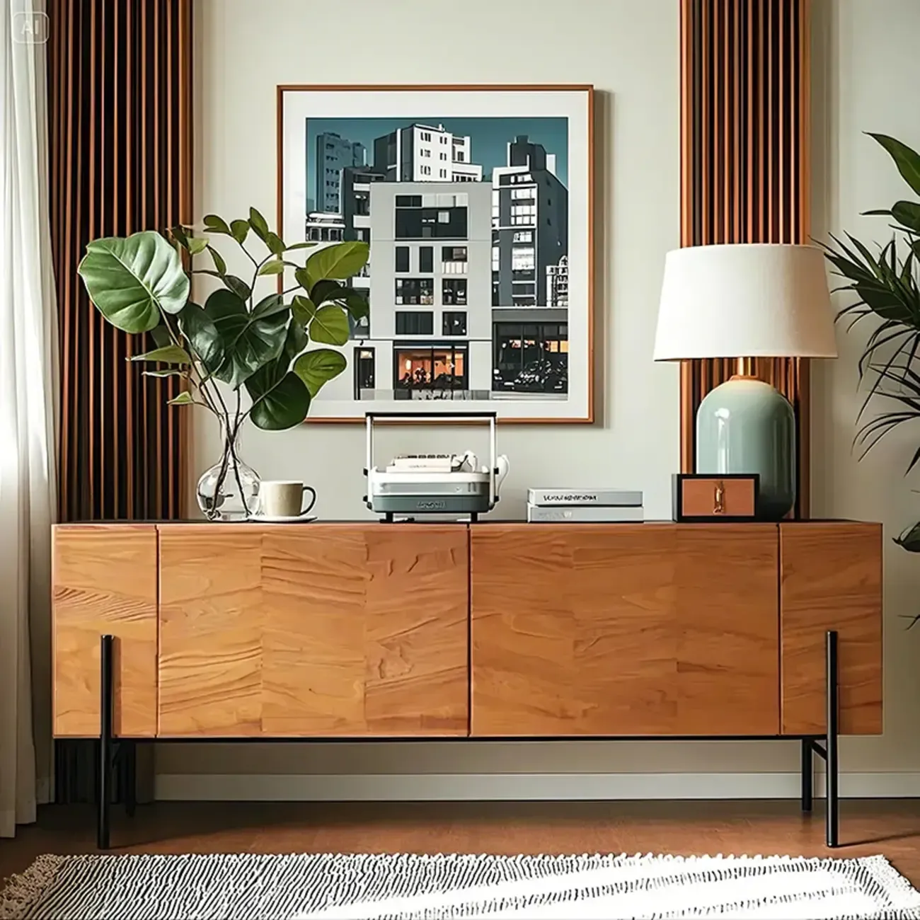 72 Free-Standing Brown Accent Cabinet for Living Room Decor